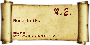 Merz Erika névjegykártya
